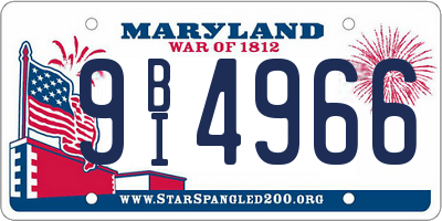 MD license plate 9BI4966