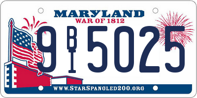 MD license plate 9BI5025