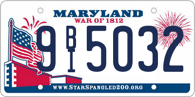 MD license plate 9BI5032
