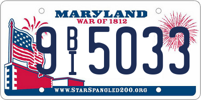 MD license plate 9BI5033