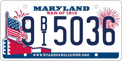 MD license plate 9BI5036