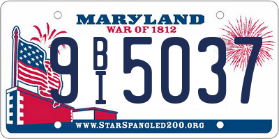 MD license plate 9BI5037