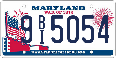 MD license plate 9BI5054