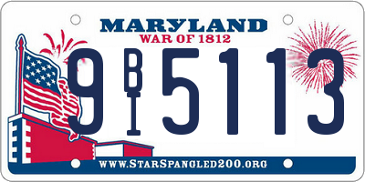 MD license plate 9BI5113
