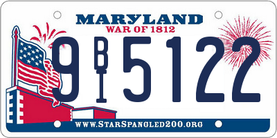 MD license plate 9BI5122