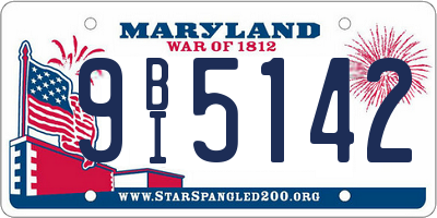 MD license plate 9BI5142