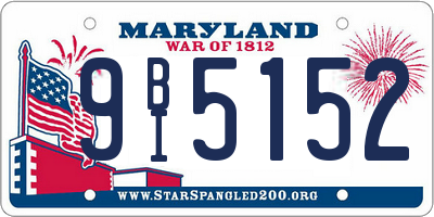 MD license plate 9BI5152
