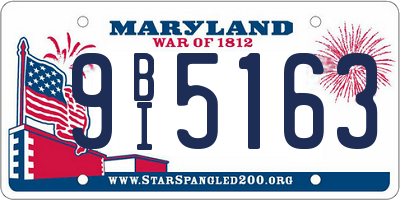 MD license plate 9BI5163