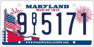 MD license plate 9BI5171