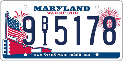 MD license plate 9BI5178