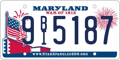 MD license plate 9BI5187