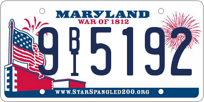 MD license plate 9BI5192