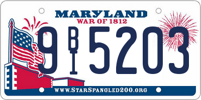 MD license plate 9BI5203
