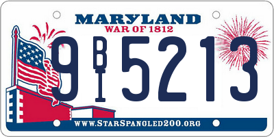 MD license plate 9BI5213