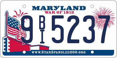 MD license plate 9BI5237