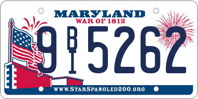 MD license plate 9BI5262