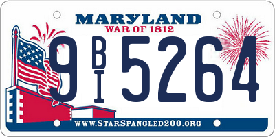 MD license plate 9BI5264