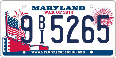 MD license plate 9BI5265