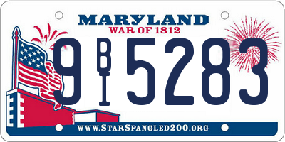 MD license plate 9BI5283