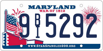 MD license plate 9BI5292