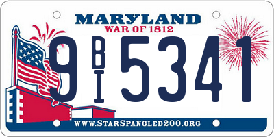 MD license plate 9BI5341