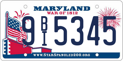 MD license plate 9BI5345