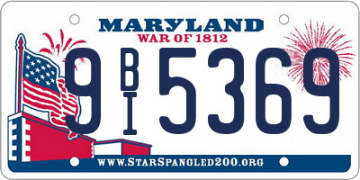 MD license plate 9BI5369