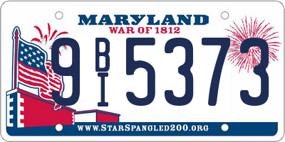 MD license plate 9BI5373