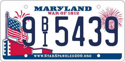 MD license plate 9BI5439