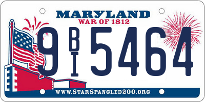 MD license plate 9BI5464