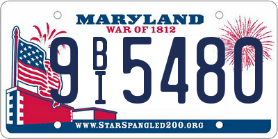 MD license plate 9BI5480