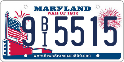 MD license plate 9BI5515