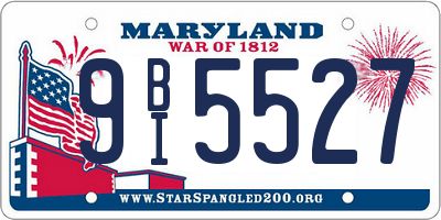 MD license plate 9BI5527