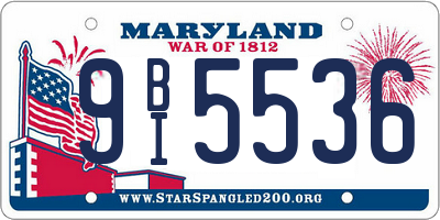 MD license plate 9BI5536