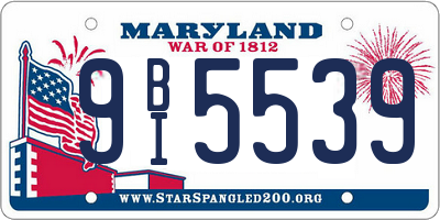 MD license plate 9BI5539
