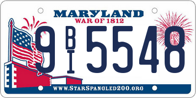 MD license plate 9BI5548