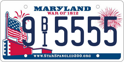 MD license plate 9BI5555