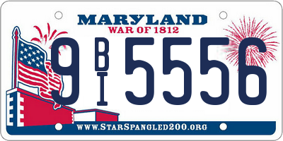 MD license plate 9BI5556
