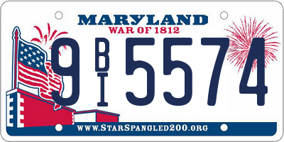 MD license plate 9BI5574