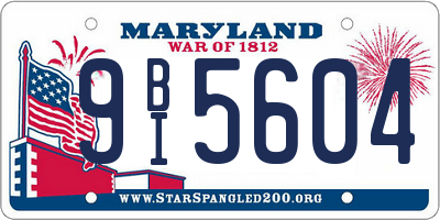 MD license plate 9BI5604