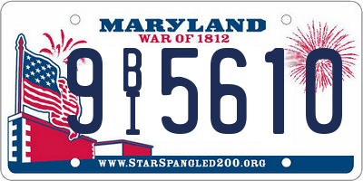 MD license plate 9BI5610