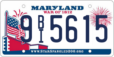 MD license plate 9BI5615