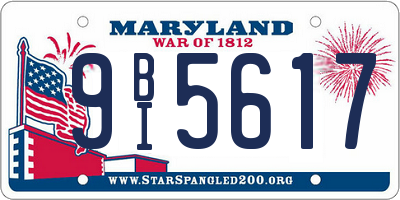 MD license plate 9BI5617
