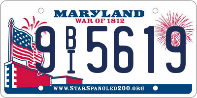 MD license plate 9BI5619