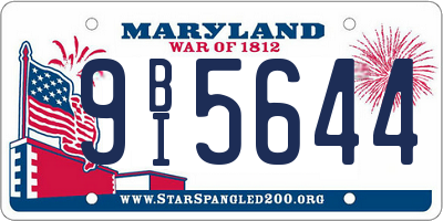 MD license plate 9BI5644