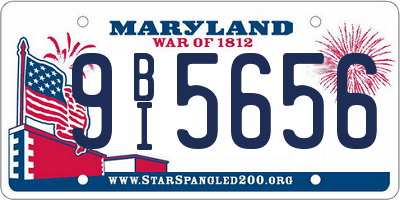 MD license plate 9BI5656
