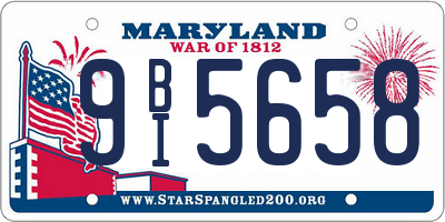 MD license plate 9BI5658