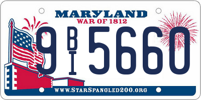 MD license plate 9BI5660