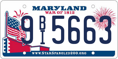 MD license plate 9BI5663