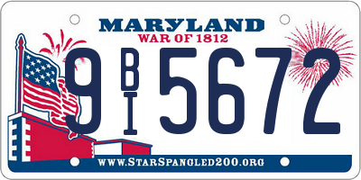 MD license plate 9BI5672